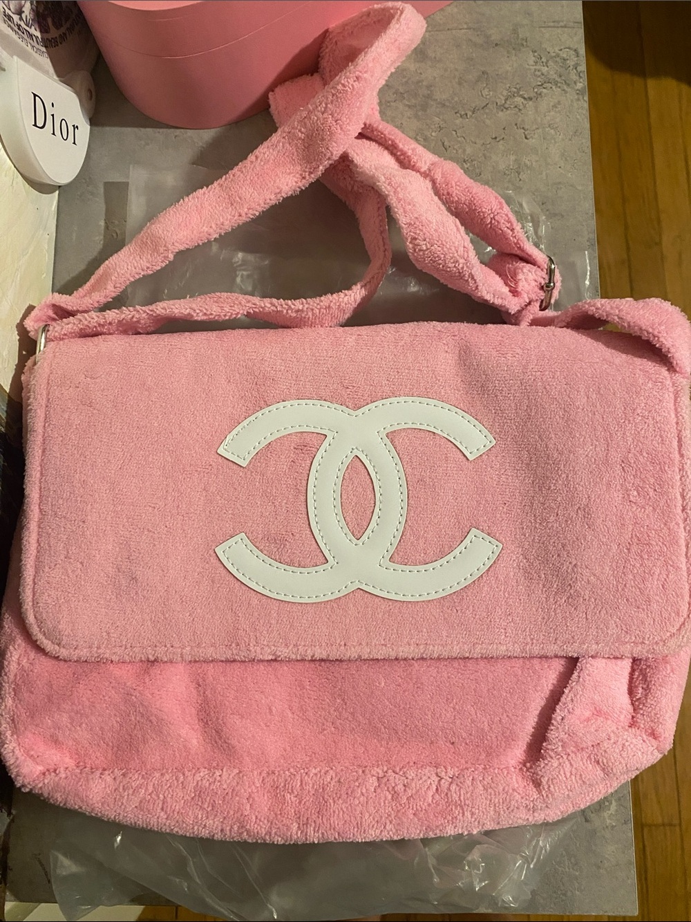 Pink Precision Beauty Fuzzy Bag